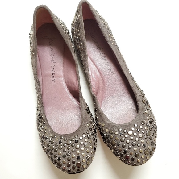 Jean-Michel Cazabat Gray Stone Bling Flats - Picture 1 of 5